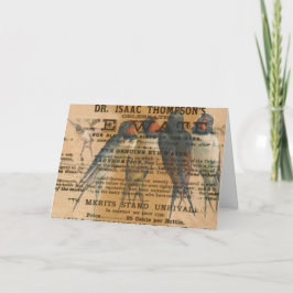 Barsch Schwalben Vintag, Geburtstag Karte