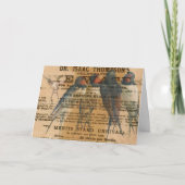 Barsch Schwalben Vintag, Geburtstag Karte (Vorderseite)