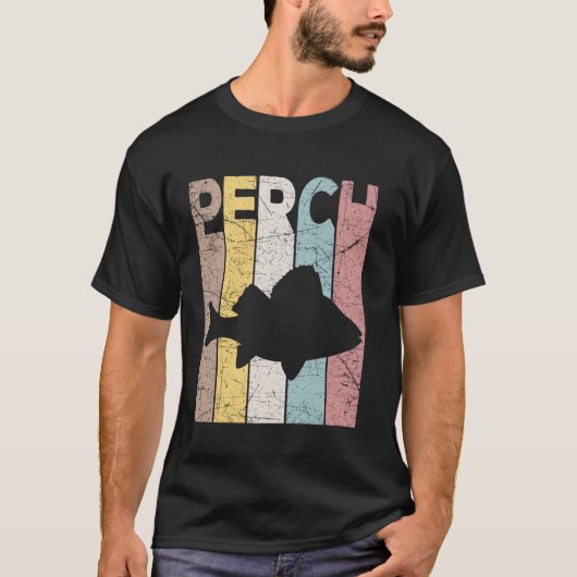 Barsch Vintage Meeresfrüchte Fischer Retro Barsch T-Shirt (Vorderseite)