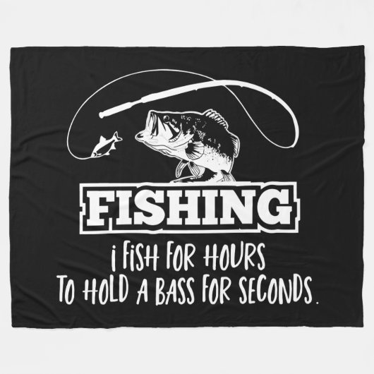 Barschangeln-Zitat-lustiges Hobby trägt Zeit zur Fleecedecke (Vorderseite (Horizontal))