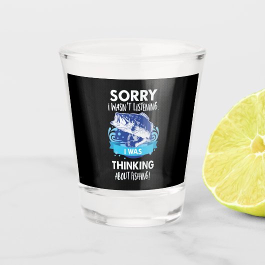 Barschangeln-Zitate für Angler-Fischer-Sport Schnapsglas (Vorderseite)