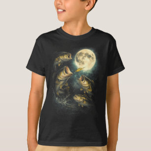 Barschfisch heult zum Mond lustiger Angel-Meme T-Shirt