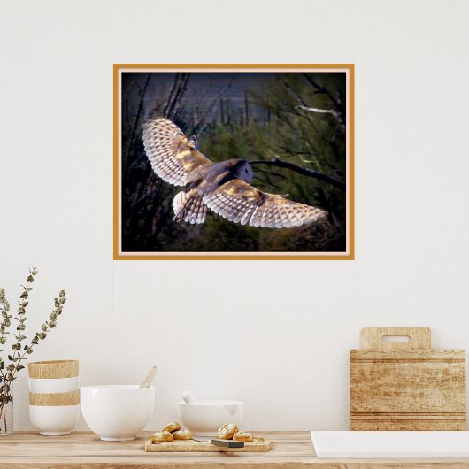 Barschüssel in Mittelflug Poster (Küche)