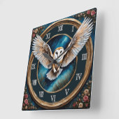 Barschüssel und Rose Fantasie Art Quadratische Wanduhr (Winkel)