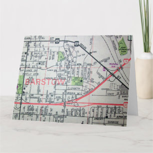 Barstow, CA Vintag Map Karte