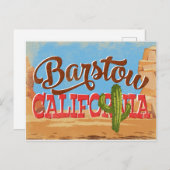 Barstow California Cartoon Desert Retro Travel Postkarte (Vorne/Hinten)