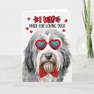 Bart Collie Hund Made for Love You Valentine Feiertagskarte