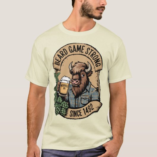 Bart Game Strong Wilderness Bison IPA Design T-Shirt (Vorderseite)