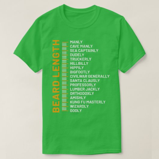 Bart Growth Chart Beard Length Linered Beard Leng T-Shirt (Design vorne)