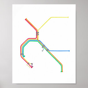 BART-Karten-Kunstprint San Francisco Kalifornien Poster