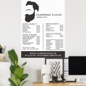 Bart-Logo, Herren-Friseur-Preisliste Poster (Heimbüro)