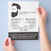 Bart-Logo, Herren-Friseure Werbung Flyer (Hand)