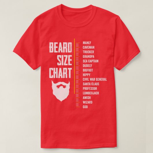 Bart Measurement Chart Bard Length Funny Growth T-Shirt (Design vorne)