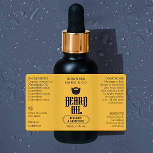 Bart Oil Label grungy 1 OZ Kosmetische Flasche Etiketten