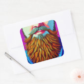 Bart Quadratischer Aufkleber (Umschlag)