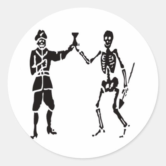 Bart Roberts-Black Runder Aufkleber (Vorderseite)