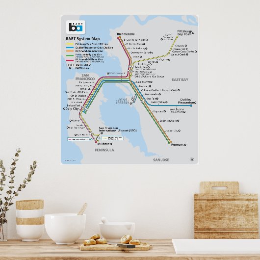 Bart Train Map Poster (Küche)