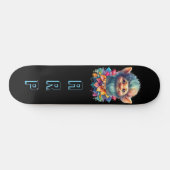 *~* Bart Troll AP89 Neon Rainbow Initials Floral Skateboard (Horizontal)