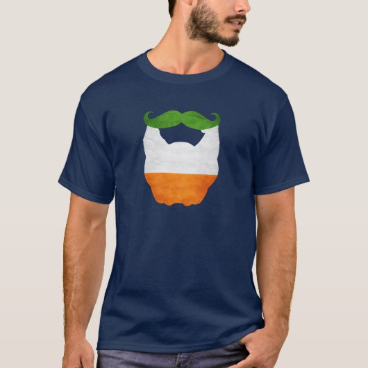 Bart-und Schnurrbart-Iren-Flagge T-Shirt (Vorderseite)