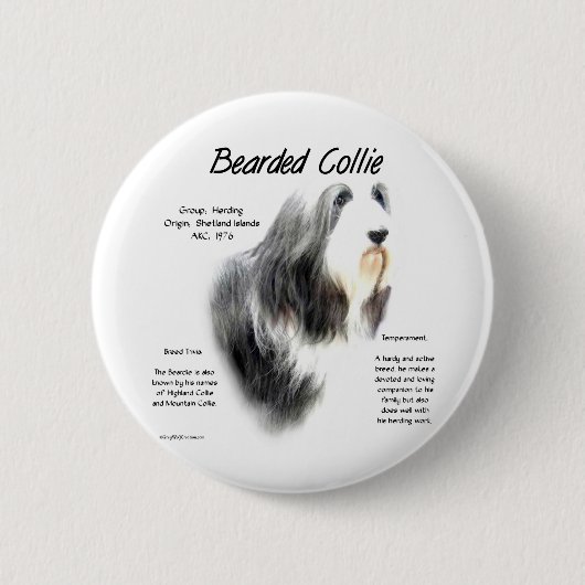 Barta Collie History; Liebe Barted Colliese Button (Vorderseite)