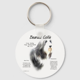 Barta Collie History; Liebe Barted Colliese Schlüsselanhänger