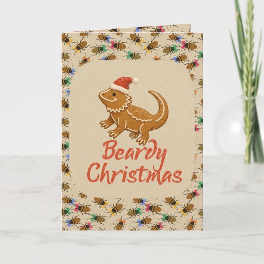 Bartagame „Beardy Weihnachten“ Karte (Vorderseite)