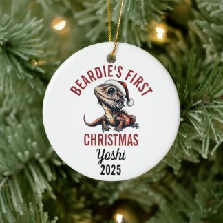 Bartagame erstes Weihnachten 2025 Keramik Ornament