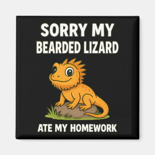 Bartagame Hat Mein Hausaufgaben Gefressen Lustiger Magnet