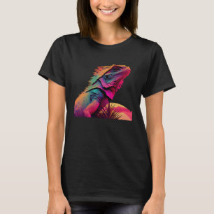 Bartagame Pogona Lizard Vaporwave T-Shirt