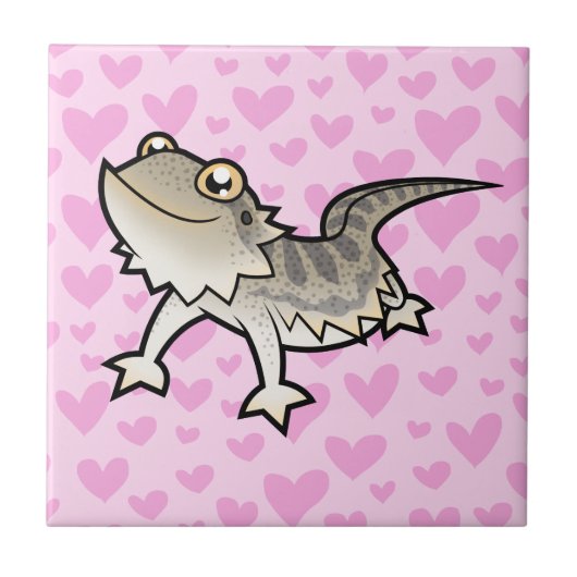 Bartagame / Rankin Drachen Liebe Fliese (Vorderseite)