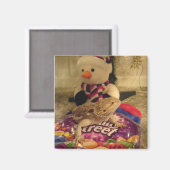 Bartagame und Schneemann Magnet (Vorderseite/Rückseite)