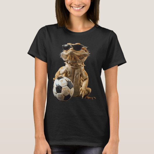 Bartagamen Fußball T-Shirt (Vorderseite)