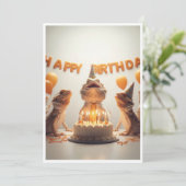 Bartagamen-Partytiere, Chamäleon-Geburtstag Einladung (Stehend Vorderseite)