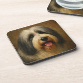 Bartcollie Getränkeuntersetzer (Linke Seite)