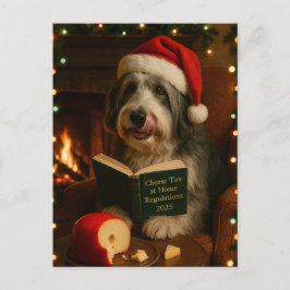 Bartcollie 'Käse Steuer' Weihnachtskarte Postkarte