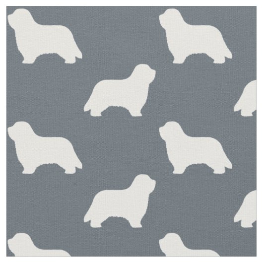 Bartcollie-Silhouetten | Hunde Muster Stoff (Nahaufnahme)