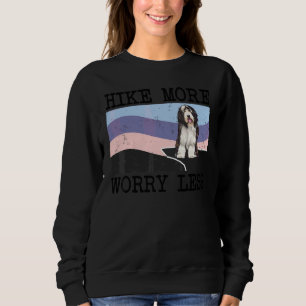 Bartcollie Wandern Mehr Sorgen Weniger Grafik Wand Sweatshirt