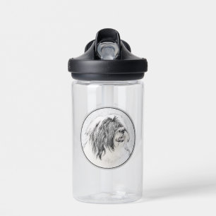 Bartcollie-Zeichnung - Süße originelle Hundekunst Trinkflasche