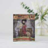 Bartdame Vintag Canival Banner Postkarte (Stehend Vorderseite)