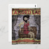 Bartdame Vintag Canival Banner Postkarte (Vorne/Hinten)