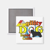 Bartded Collie Agility Geschenke Magnet (Vorderseite/Rückseite)