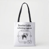 Bartded Collie Barking Logic Funny Dog Sarcastic Tasche (Vorderseite)