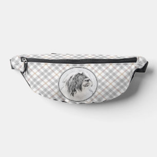 Bartded Collie Beardie Black Zeichne Niedliche Dog Bauchtasche