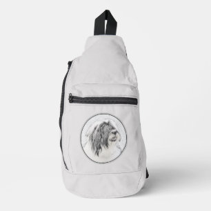 Bartded Collie Beardie Black Zeichne Niedliche Dog Crossbody Bag