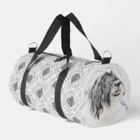 Bartded Collie Beardie Black Zeichne Niedliche Dog
