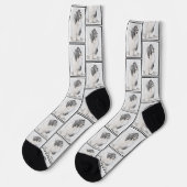 Bartded Collie Beardie Black Zeichne Niedliche Dog Socken (Linkes Detail)