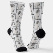 Bartded Collie Beardie Black Zeichne Niedliche Dog Socken (Gewinkelt)