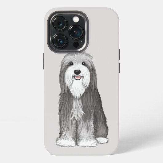 Bartded Collie Cartoon Dog iPhone Hülle (Hinten)
