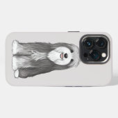 Bartded Collie Cartoon Dog iPhone Hülle (Rückseite (Horizontal))