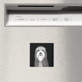Bartded Collie Cartoon Dog Magnet (In Situ (Geschirrspüler))